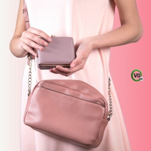 lgBolsa coante de piel color rosa